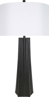 "Obsidian Glow" Metal Table Lamp (Set of 2) - Matte Black
