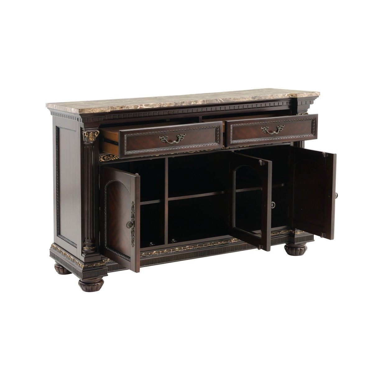 Russian Hill - Server With Faux Marble Top - Cherry