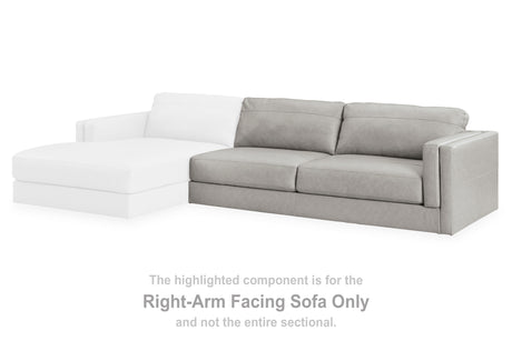 Furniture City - MS - Ashley Furniture - Amiata Sectional - RAF 2-Piece Sectional with Chaise / Glacier - 57404S1