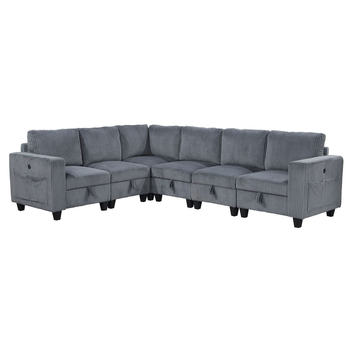 Walterboro - Sectional With Storage, Storage Pouches And Charging Ports