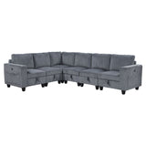 Walterboro - Sectional With Storage, Storage Pouches And Charging Ports