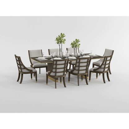 Griffin - Arm Chair (Set of 2) - Pearl Silver / Dark Brown