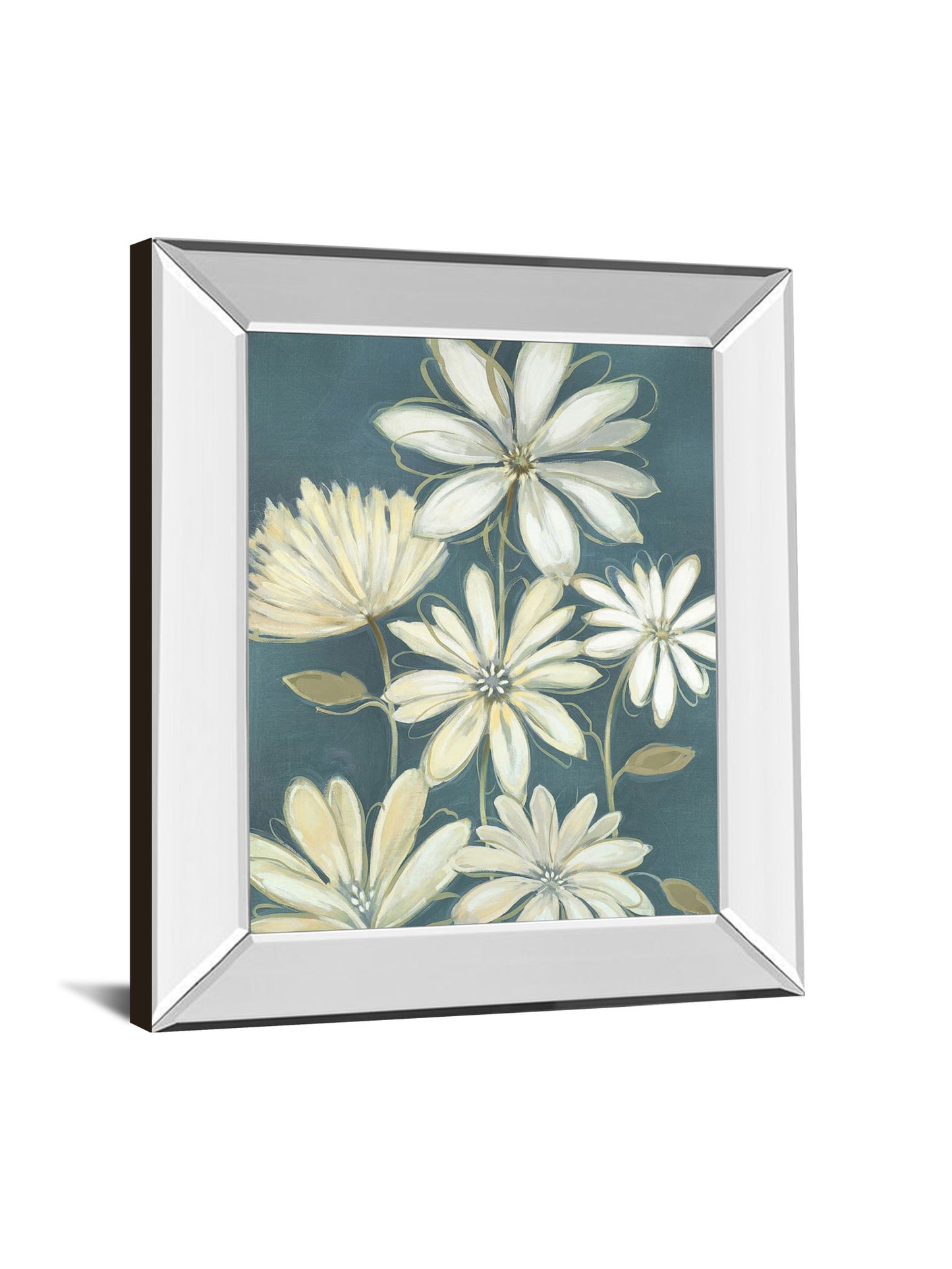 Opposites Attract I By Maria - Mirror Framed Print Wall Art - Blue
