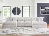 Furniture City - MS - Ashley Furniture - Cuddle Plush Sectional - 4-Piece Sectional with Chaise / Arctic - PC59106S4