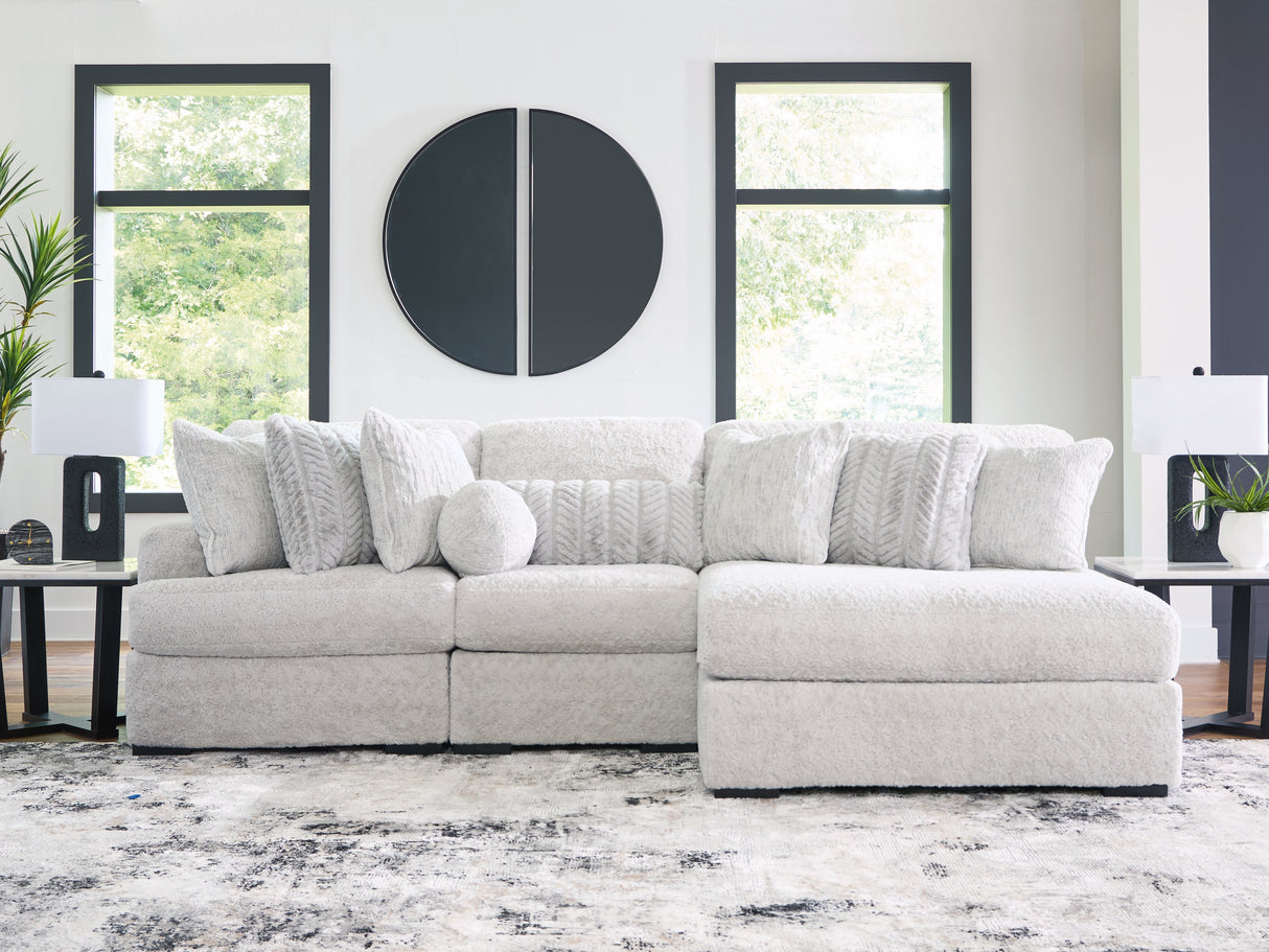 Furniture City - MS - Ashley Furniture - Cuddle Plush Sectional - RAF 10-Piece Sectional / Arctic - PC59106S10