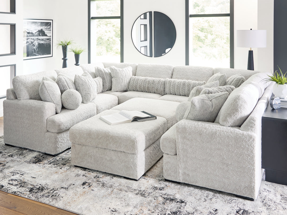Furniture City - MS - Ashley Furniture - Cuddle Plush Sectional - RAF 10-Piece Sectional / Arctic - PC59106S10