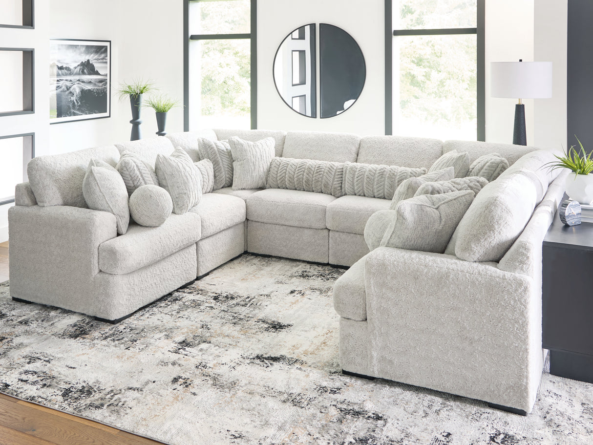 Furniture City - MS - Ashley Furniture - Cuddle Plush Sectional - RAF 8-Piece Sectional / Arctic - PC59106S6