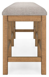 Havonplane - XL Counter Height Upholstered Dining Bench - Brown