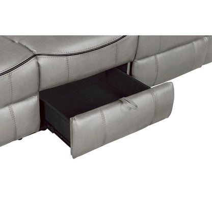 Aram - Double Reclining Sofa With Center Drop-Down Cup Holders, Receptacles, Hidden Drawer And USB Ports