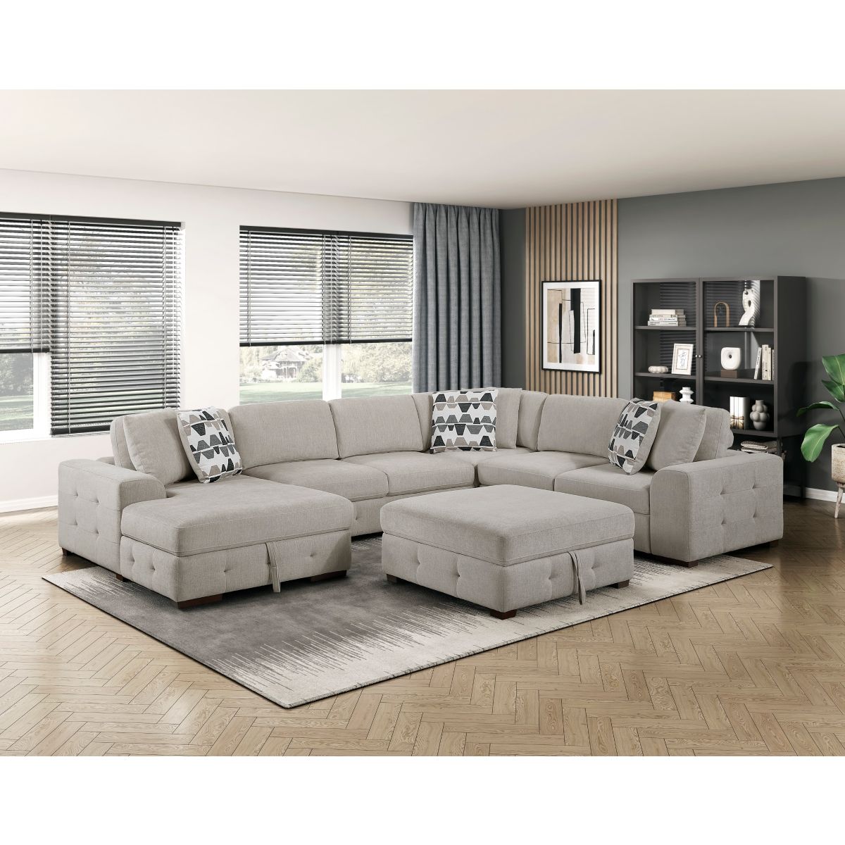 Raife - Storage Ottoman - Taupe