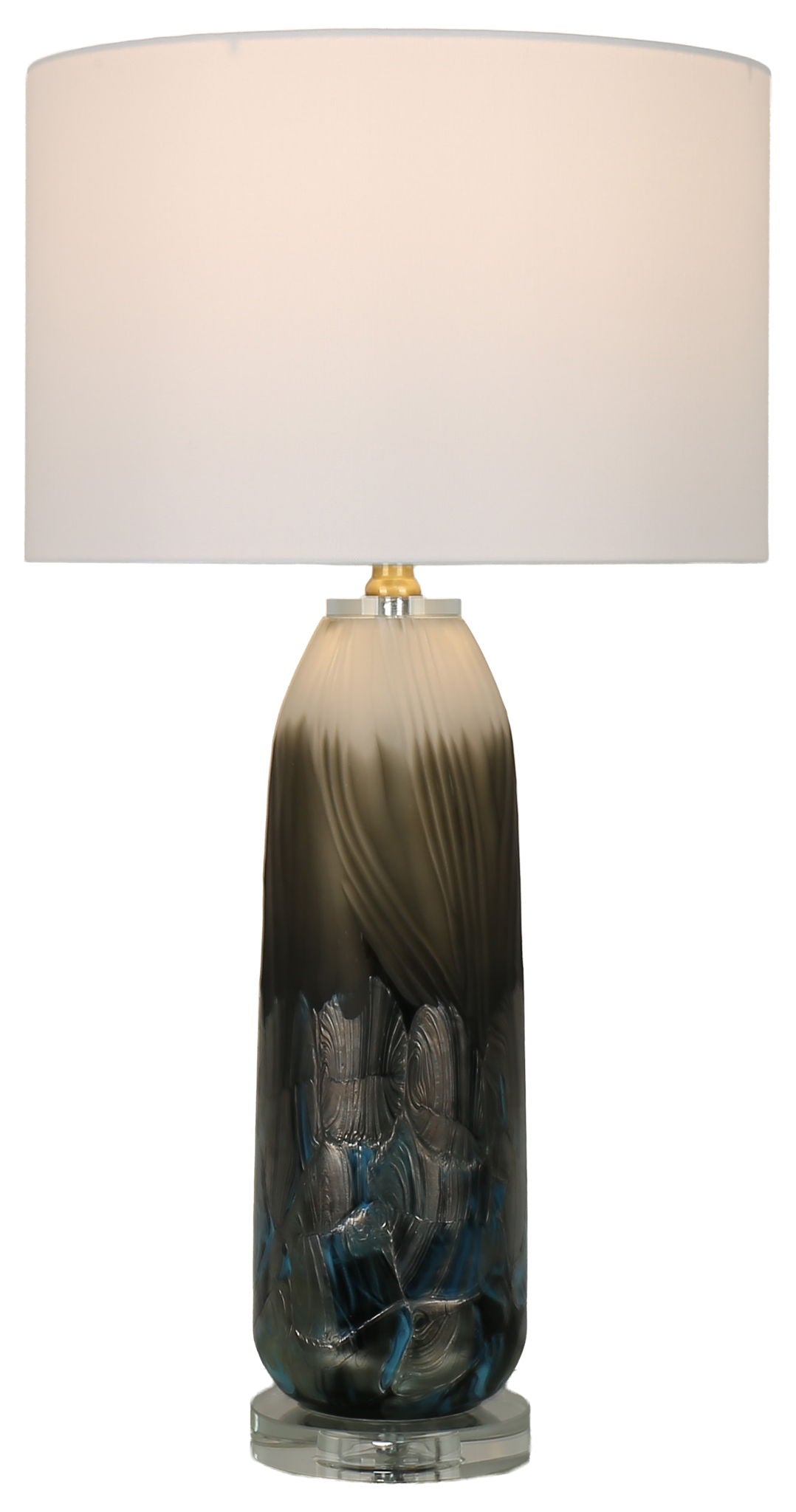Nocturne Current - 29 X 15 - Art Glass Table Lamp (Set of 2) - Midnight Smoke Blue