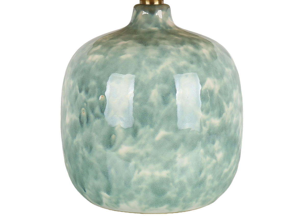 Seaglass Cove - 21 X 13 - Ceramic Accent Lamp (Set of 2) - Aqua Green, White