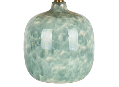Seaglass Cove - 21 X 13 - Ceramic Accent Lamp (Set of 2) - Aqua Green, White