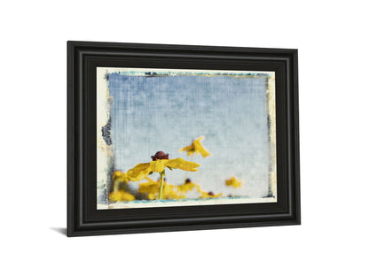 Blackeyed Susan's I By Meghan Mc Sweeney - Framed Print Wall Art - Light Blue