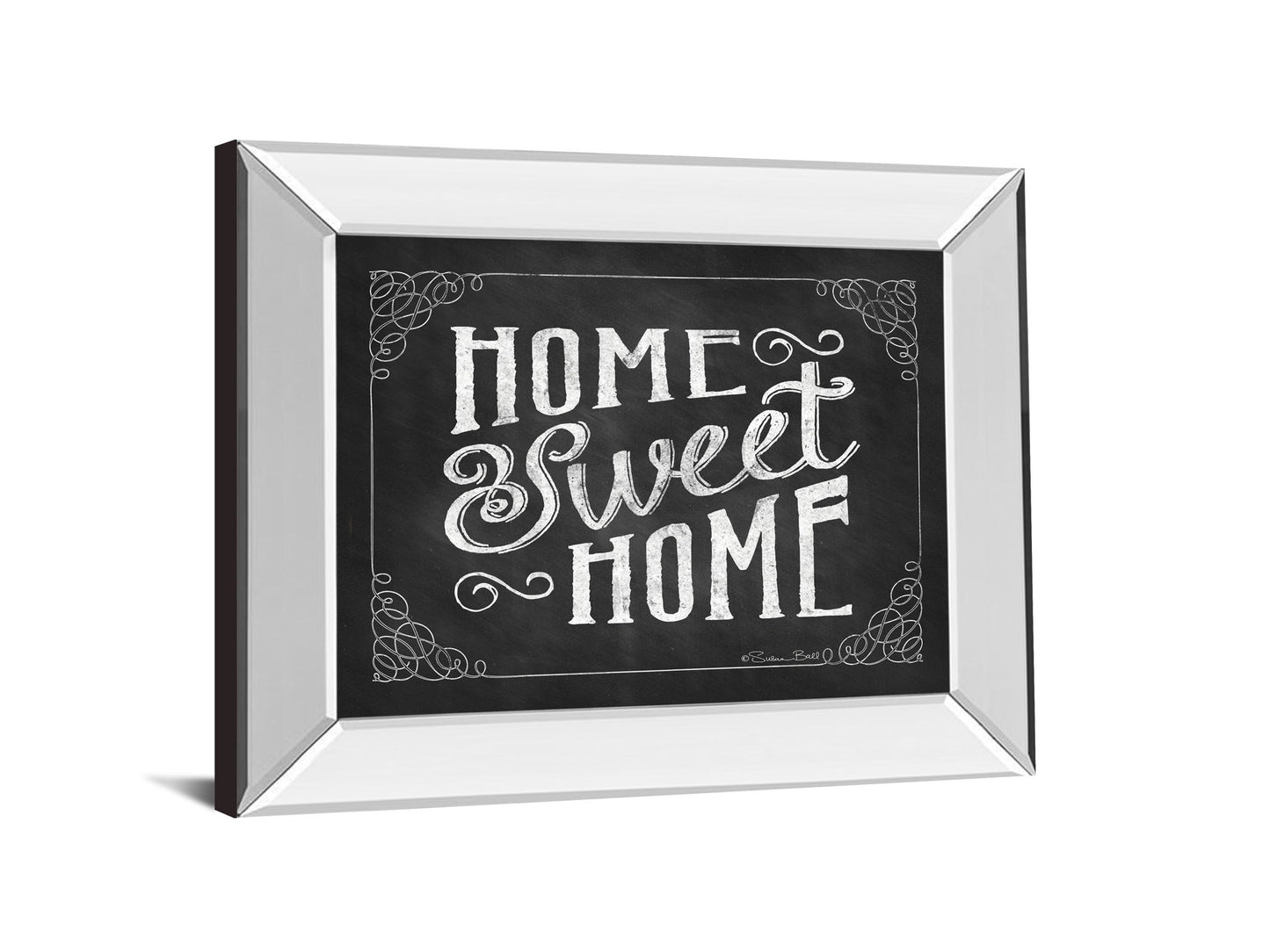 Home Sweet Home By Susan Ball - Mirror Framed Print Wall Art - Dark Gray