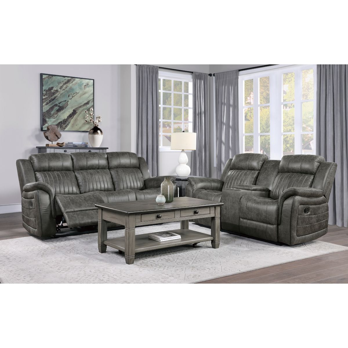 Centeroak - Double Reclining Loveseat With Center Console