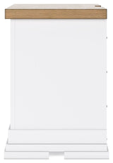 Ashbryn - Three Drawer Night Stand - White / Natural