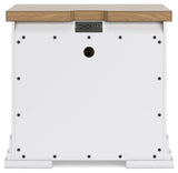 Ashbryn - Three Drawer Night Stand - White / Natural