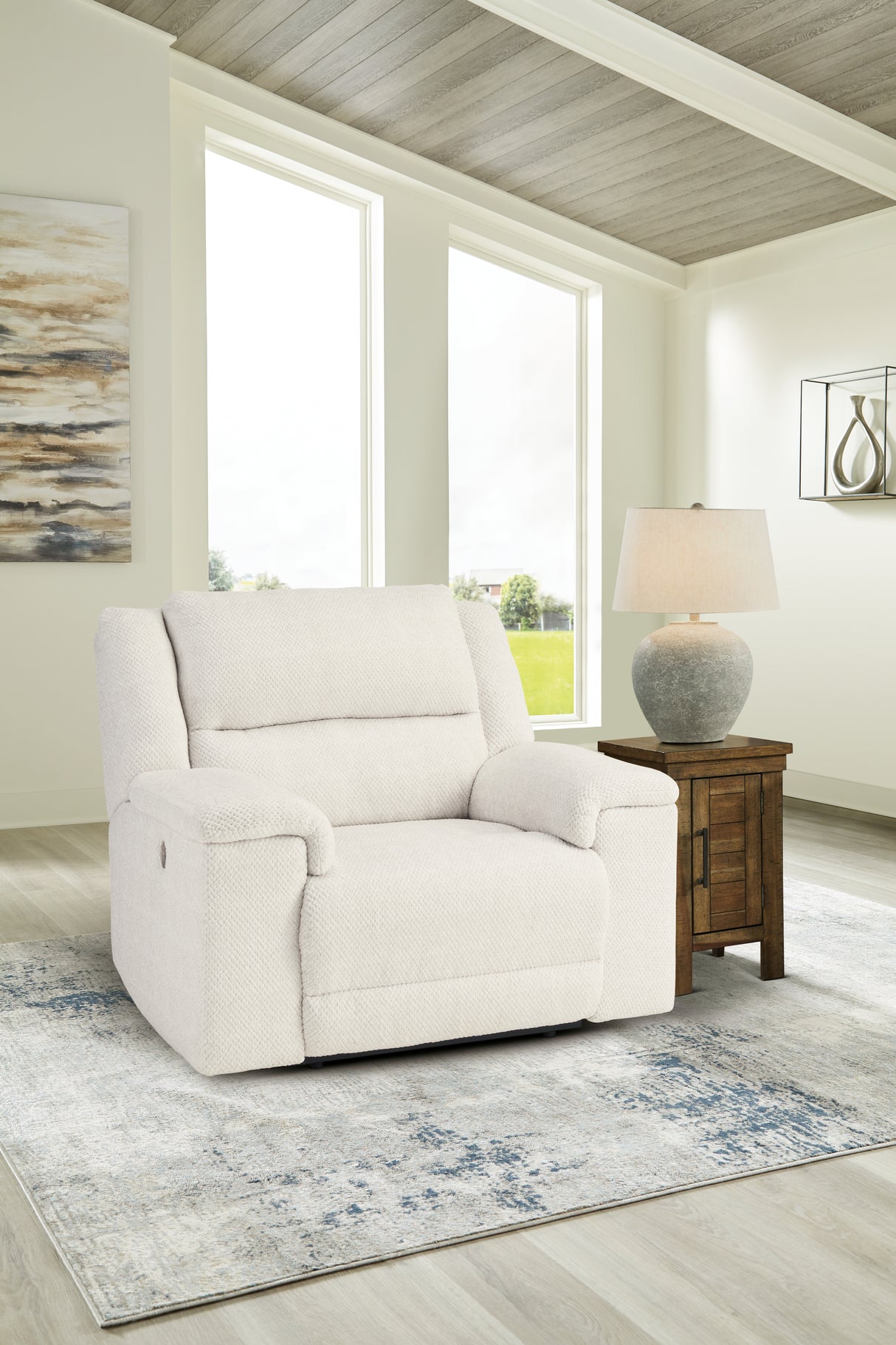 Furniture City - MS - Ashley Furniture - Keensburg Living Room - Wide Seat Power Recliner / Linen - 6180782