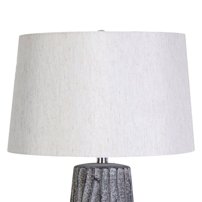 "Textured Elegance" Ceramic Table Lamp (Set of 2) - Gray