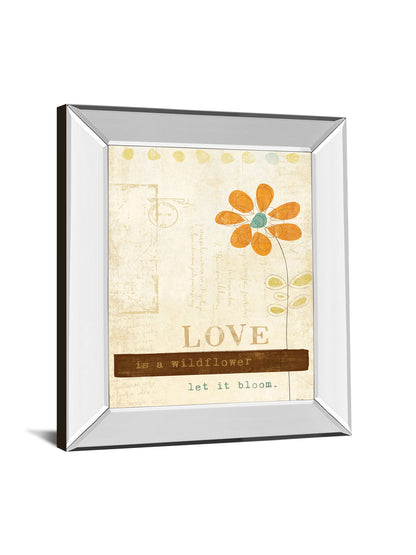 Let Love Bloom By Mollie B - Mirror Framed Print Wall Art - Beige