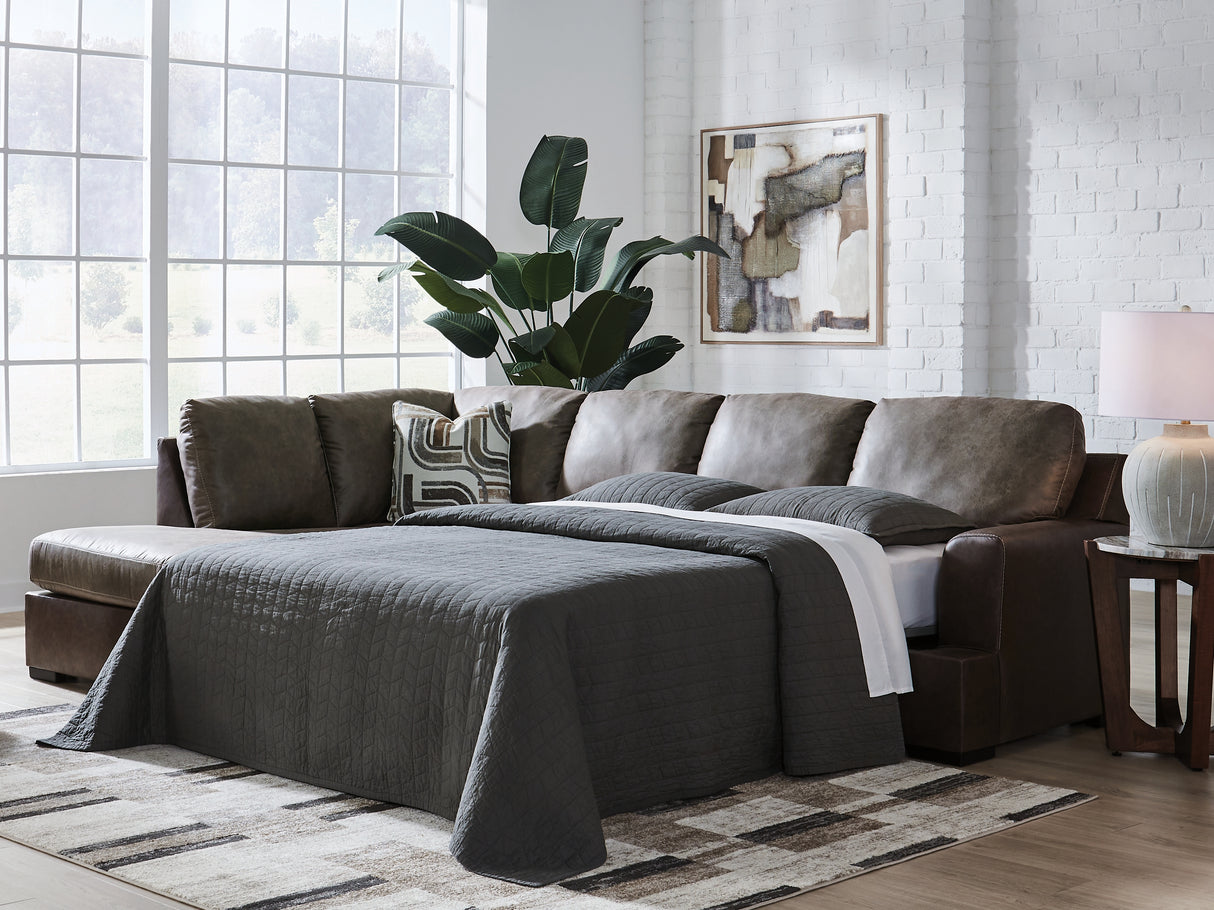 Furniture City - MS - Ashley Furniture - Castille Way Sectional - RAF 2-Piece Sleeper Sectional with Chaise / Fossil - PC62703S4