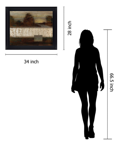 Autumn Veil - 28" x 34" Framed Wall Art - Dark Brown