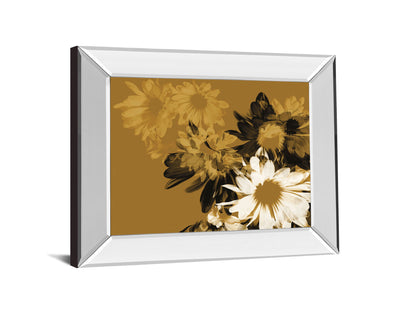 Golden Bloom Il By Mirror Framed Print Wall Art - Light Brown