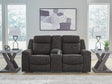 Furniture City - MS - Ashley Furniture - Brysonview Living Room - DBL Rec Loveseat w/Console / Charcoal - 6360594