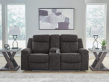 Furniture City - MS - Ashley Furniture - Brysonview Living Room - DBL Rec Loveseat w/Console / Charcoal - 6360594