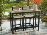 Shoreline Beach - Outdoor Counter Table And 2 Barstools (Set of 3) - Black / Beige