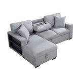 Pompano - Sectional With Chaise, Pull-Out Bed And Hidden Storage, Charging Ports