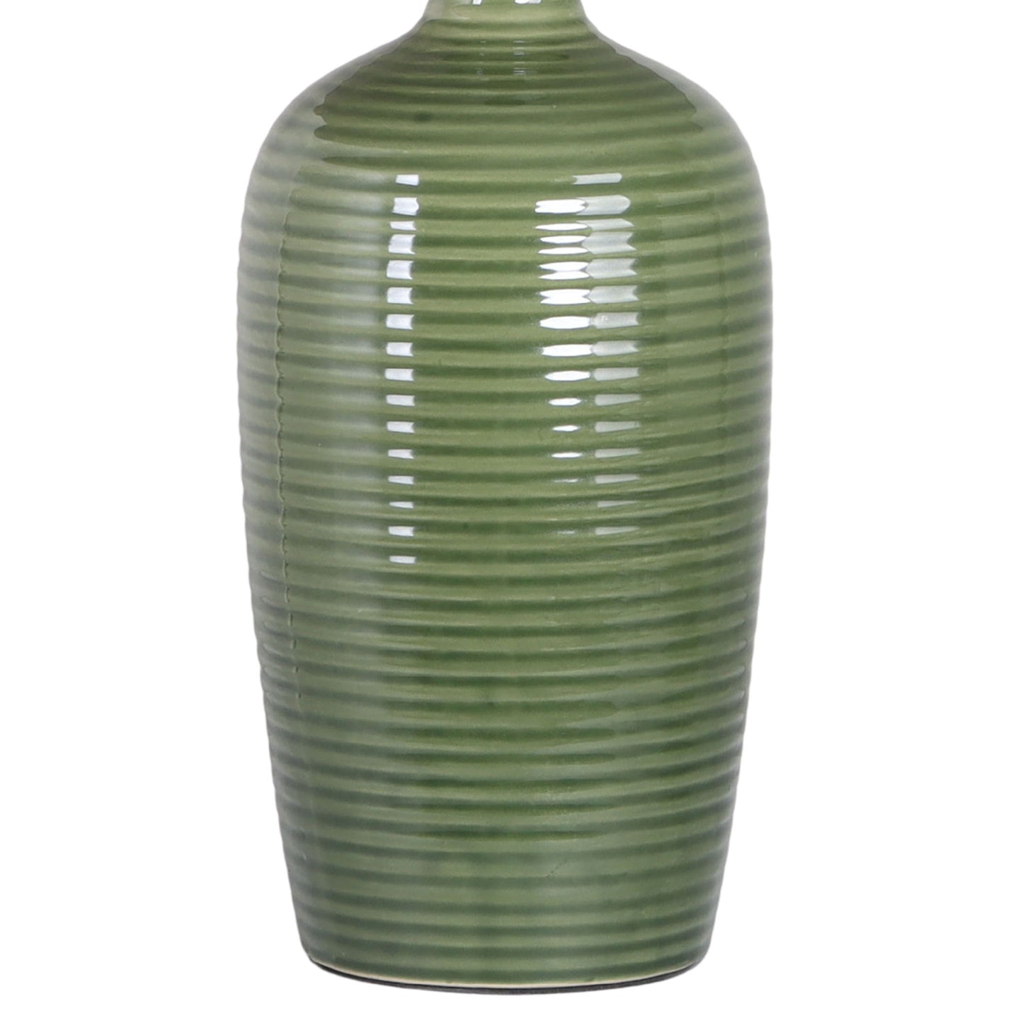 "Verdant Elegance" Ceramic Table Lamp (Set of 2) - Sage Green / Asb