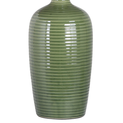 "Verdant Elegance" Ceramic Table Lamp (Set of 2) - Sage Green / Asb