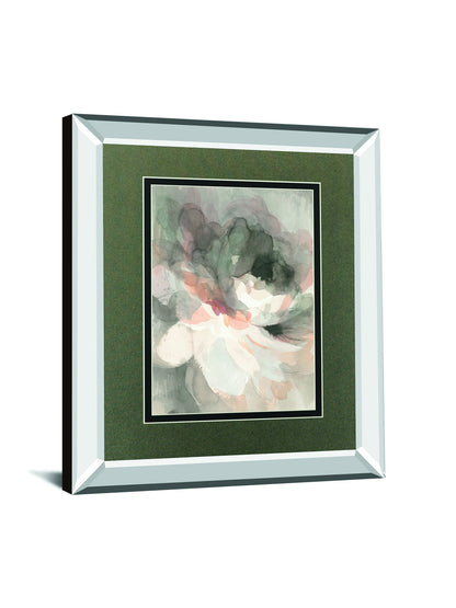 Abstract Peony By Danhui Nai Mirrored Frame - Dark Gray