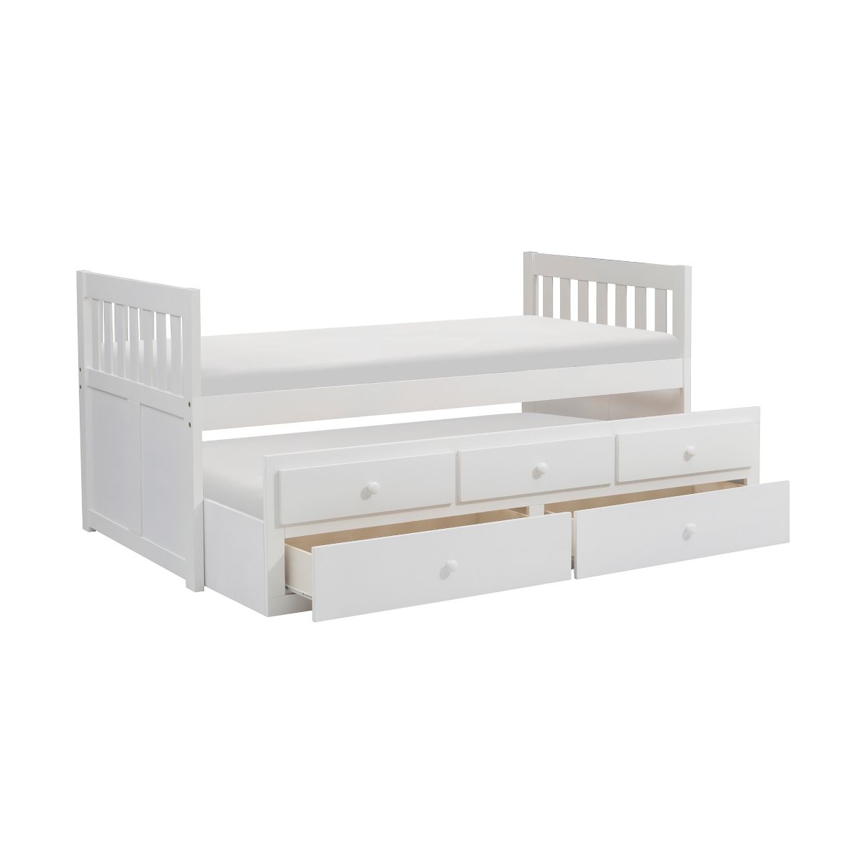 Galen - Twin/Twin Trundle Bed - White