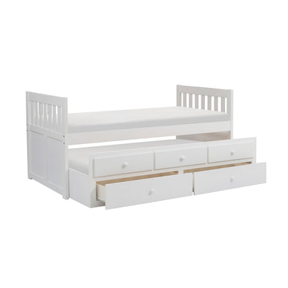 Galen - Twin/Twin Trundle Bed - White