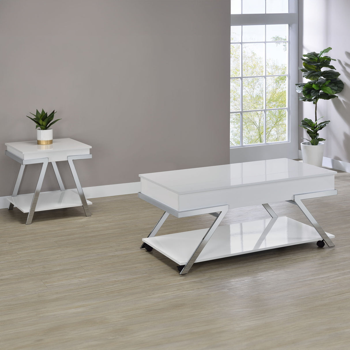 Zena - End Table - White