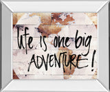 World On Wood By Sd Studios - Mirror Framed Print Wall Art - Beige