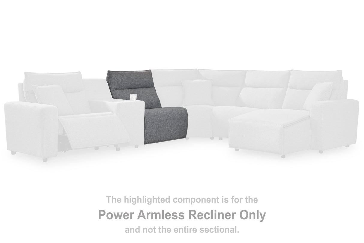 Furniture City - MS - Ashley Furniture - ModMax II Sectional - PWR Armless REC w/ADJ Headrest / Salt and Pepper - 6590631