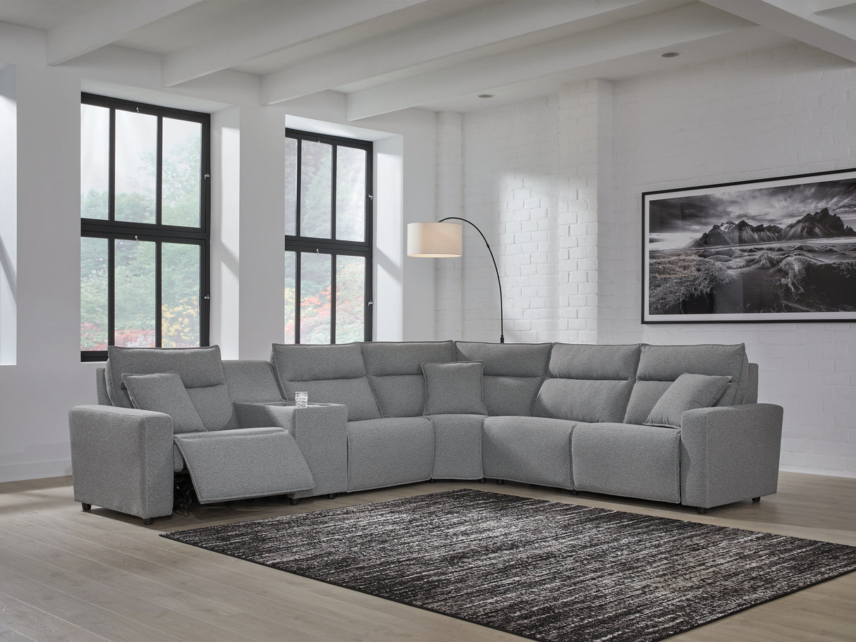 Furniture City - MS - Ashley Furniture - ModMax II Sectional - 6-Piece Power Reclining Sectional / Salt and Pepper - 65906S10