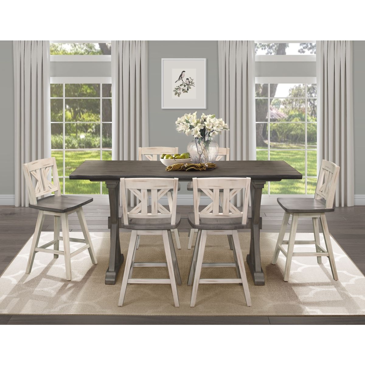 Amsonia - Swivel X-Back Counter Height Chair (Set of 2)