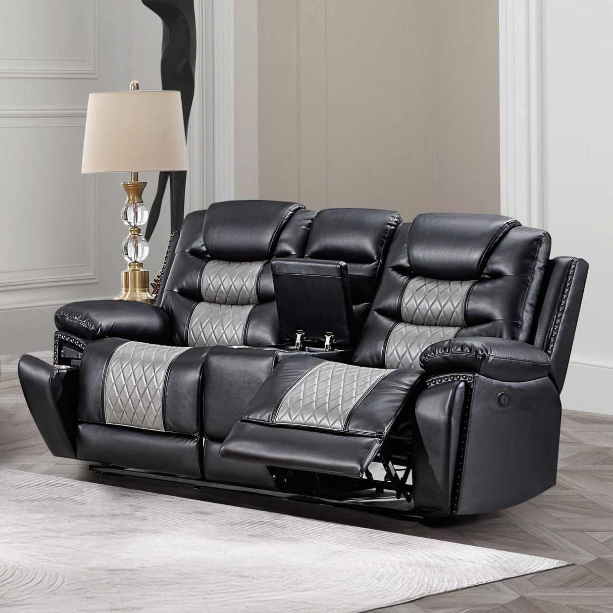 Nikko - Console Loveseat With Dual Recliners
