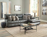 Como - 3 Piece Italian Leather Match Reclining Sectional