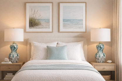Oceanic Drift Ceramic Table Lamp (Set of 2) - Blue Drip Reactive Glaze