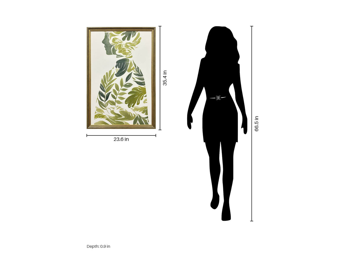 Sylvan Silhouette - 24 X 35 - Hand-Embellished Canvas In Frame - Green