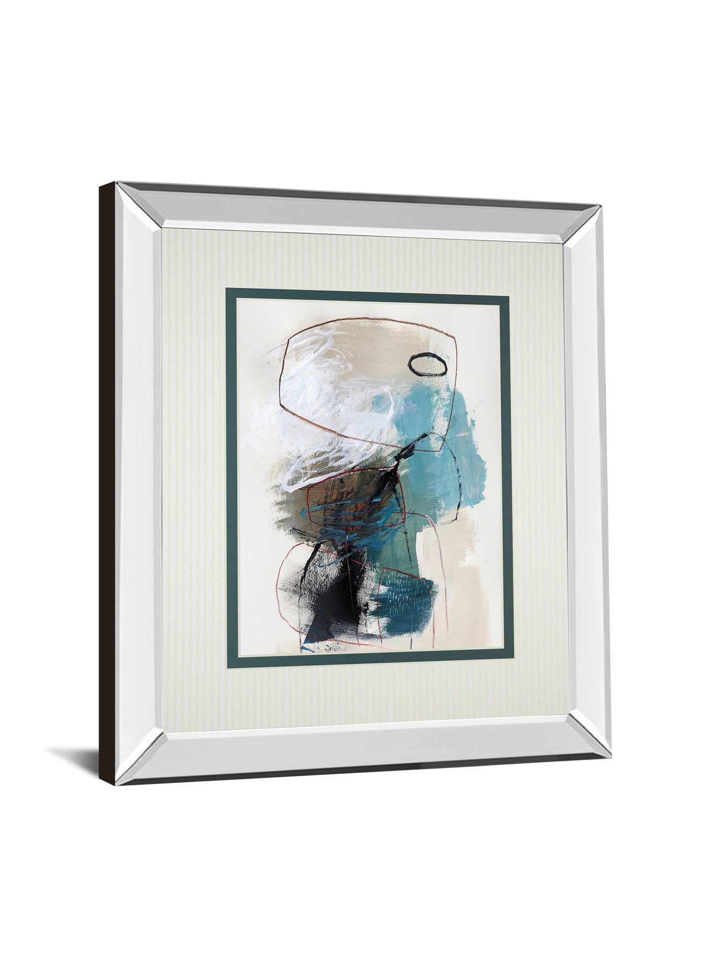 In The Middle I By Barnes Mirrored Frame - Beige