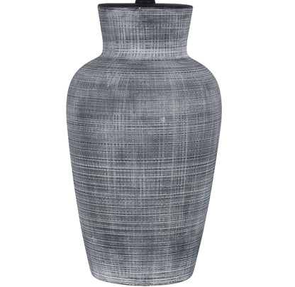 Textured Aura Textured Ceramic Table Lamp (Set of 2) - Textured Black And White Ceramic