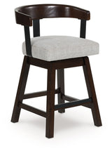 Haddigan - Upholstered Swivel Barstool (Set of 2) - Dark Brown