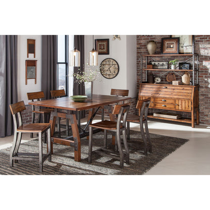 Holverson - Counter Height Table - Rustic Brown / Gunmetal